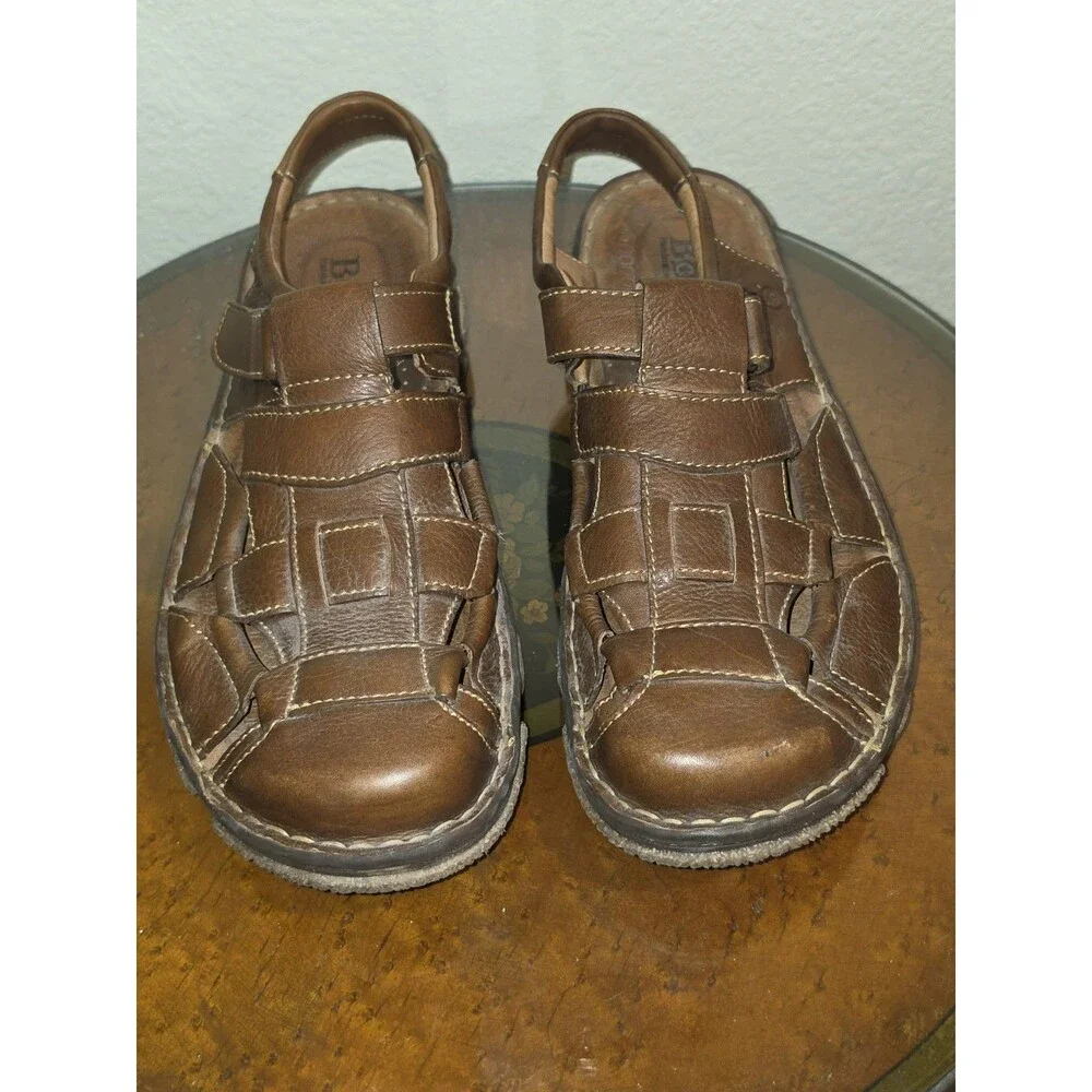 Born Cabot III Fisherman Sandals Shoes Mens Size 13 Brown Leather Adjustable